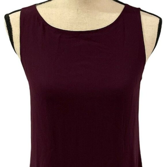 Eileen Fisher Raisnette Bateau Neck Silk Hi Low Long Shell Tank - Picture 1 of 4